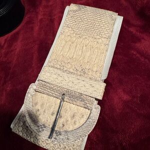 Giorgio Armani Cream snake skin Women's Belt